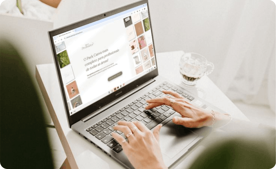 Marketer creating a restaurant email campaign on a laptop