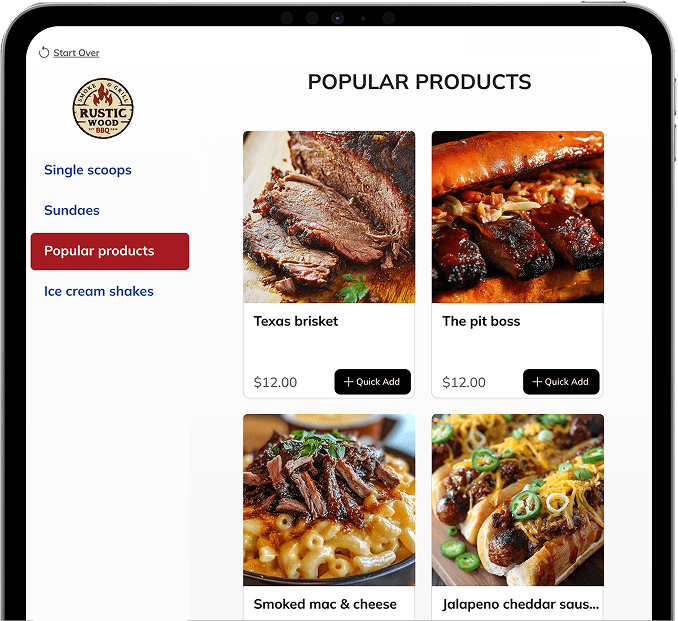 Self ordering kiosk