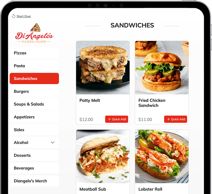 Self ordering kiosk