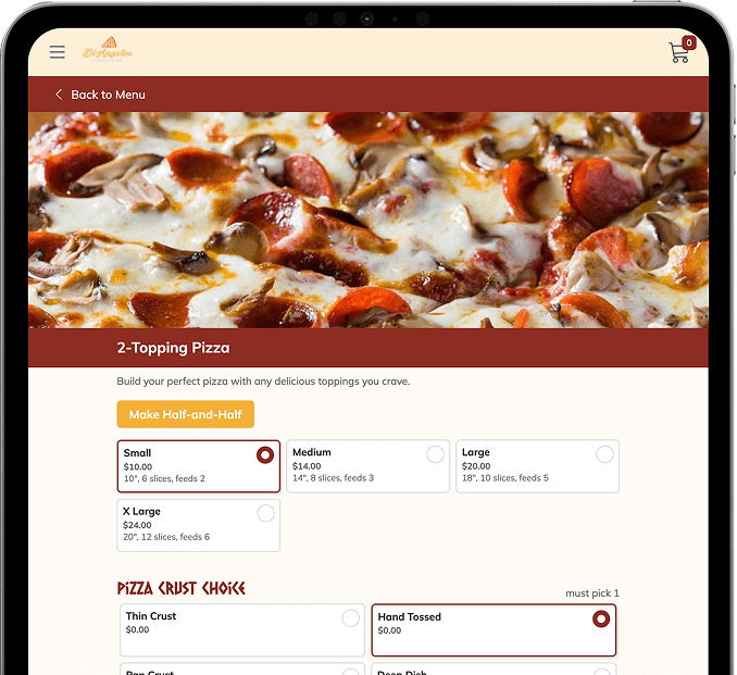 Self ordering kiosk